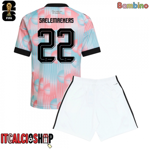 Belgio Alexis Saelemaekers #22 Seconda Maglia Bambino Mondiali 2026 Manica Corta (+ Pantaloni corti)